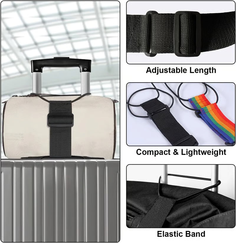 Adjustable Bungee Luggage Connector Straps for Hands-Free Travel