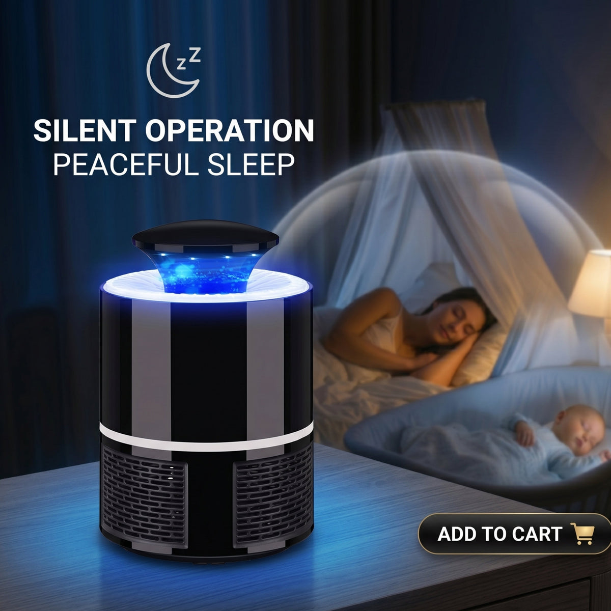 Advanced Electric Mosquito Killer Lamp 360° UV Light Trap & Whisper-Quiet Bug Zapper