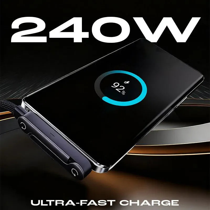 240w super fast charging Invisible Holder Charger Cable with Stand