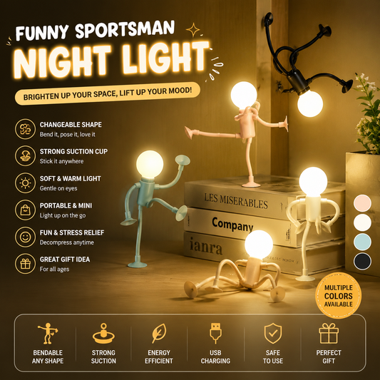 Flexible Cartoon Night Light – Portable & Bendable Desk Lamp