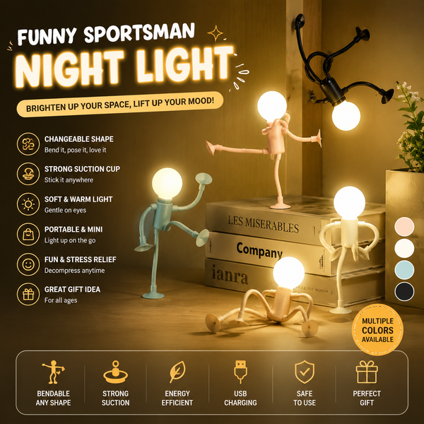 Flexible Cartoon Night Light – Portable & Bendable Desk Lamp