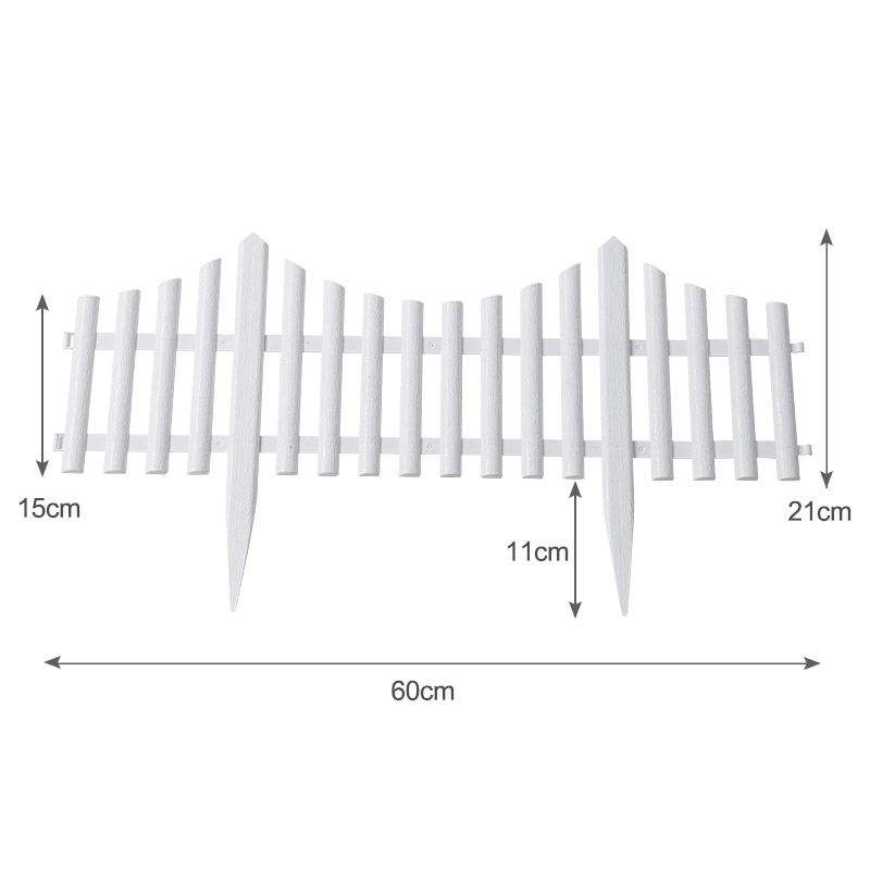 Weather-Resistant Decorative White Picket Garden Fence Panels