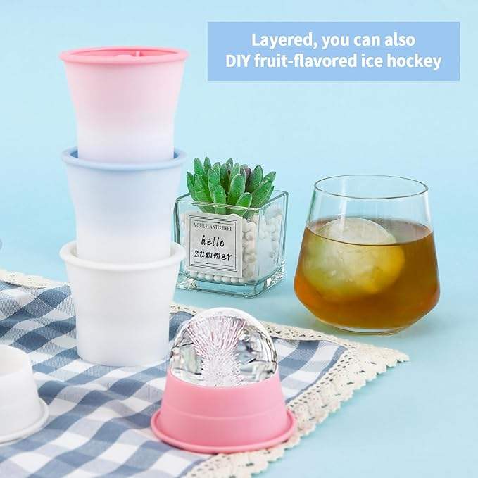 Silicone Large Round Ice Ball Maker Mold for Whisky & Cocktails
