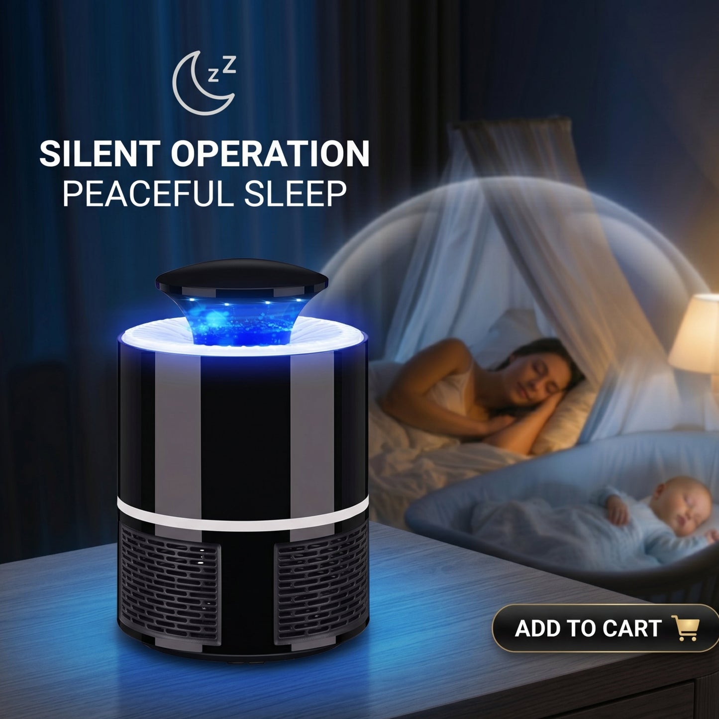 Advanced Electric Mosquito Killer Lamp  360° UV Light Trap & Whisper-Quiet Bug Zapper
