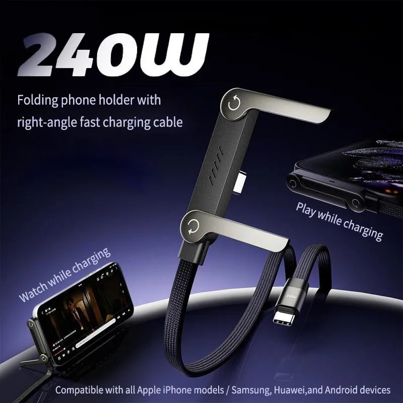 240w super fast charging Invisible Holder Charger Cable with Stand