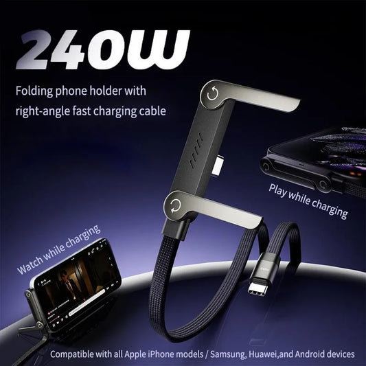 240w super fast charging Invisible Holder Charger Cable with Stand