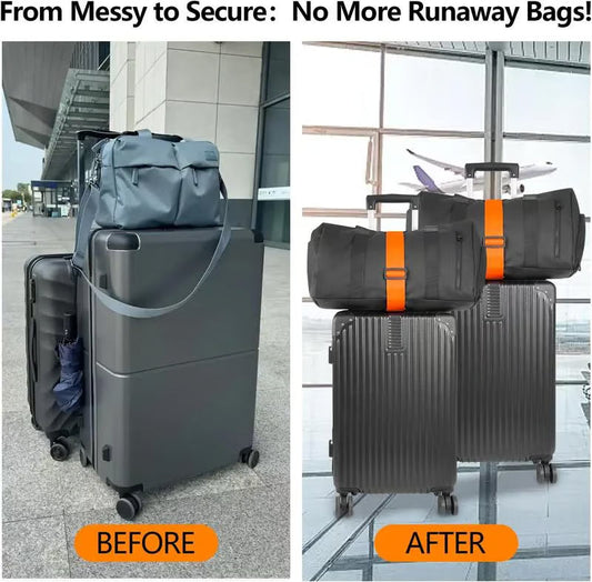 Adjustable Bungee Luggage Connector Straps for Hands-Free Travel