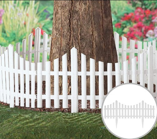 Weather-Resistant Decorative White Picket Garden Fence Panels